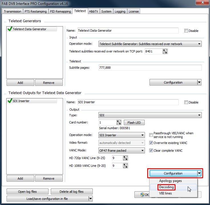 FAB DVB Interface
